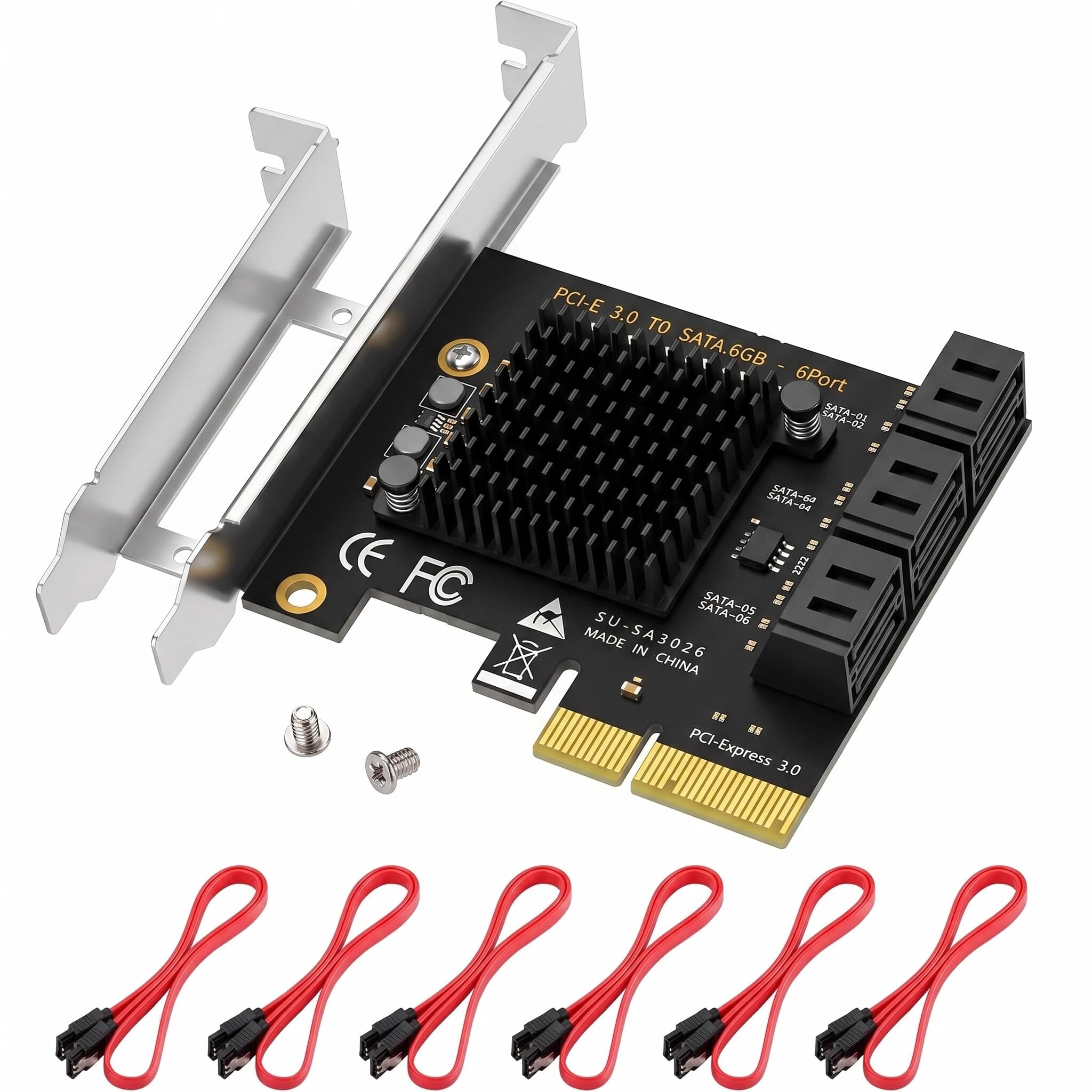 Amazon.com: BTBcoin PCIe x4 to 6 Port SATA 3.0 Controller Card for